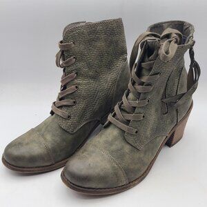 Roxy Women’s Ankle Boots Woven Panel Lace‑Up & Zip Size 8.5
